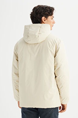 Regular Fit Normal Kesim Kapüşonlu Cepli Casual Mont - Stone-L2520266013 (görsel 6)