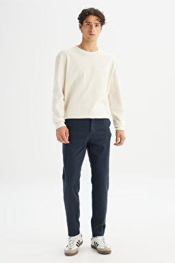 %100 Pamuk Regular Fit Normal Kesim Bisiklet Yaka Patch Logo Siyah Sweatshirt - Beige-L2520367614 (görsel 2)