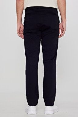 Pamuklu Slim Fit Dar Kesim Esnek Chino Pantolon - Black-L2610076001 (görsel 4)