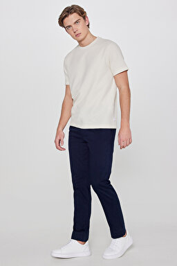 Pamuklu Slim Fit Dar Kesim Esnek Chino Pantolon - Navy-L2610076410 (görsel 2)