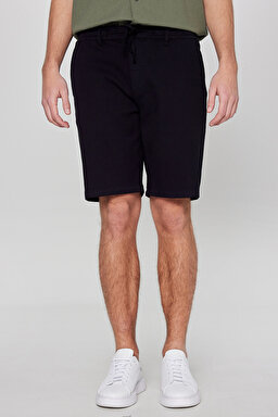 Yumuşak Dokulu Relaxed Fit Rahat Kesim Cepli Şort - Black-L2610080001 (görsel 3)