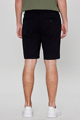 Yumuşak Dokulu Relaxed Fit Rahat Kesim Cepli Şort - Black-L2610080001 (görsel 4)