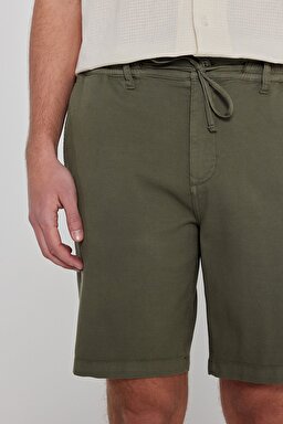 Yumuşak Dokulu Relaxed Fit Rahat Kesim Cepli Şort - Khaki-L2610080801 (görsel 5)