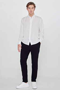 Yumuşak Dokulu Regular Fit Normal Kesim Klasik Yaka Gömlek - White-L2610084100 (görsel 3)