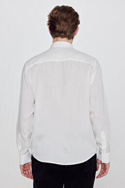 Yumuşak Dokulu Regular Fit Normal Kesim Klasik Yaka Gömlek - White-L2610084100 (görsel 5)