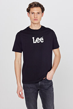 %100 Pamuk Nefes Alan Kumaş Regular Fit Logo Detaylı Tişört - Black-L2610100001