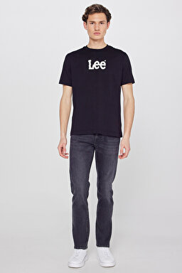 %100 Pamuk Nefes Alan Kumaş Regular Fit Logo Detaylı Tişört - Black-L2610100001 (görsel 3)