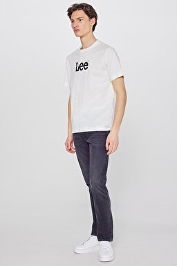 %100 Pamuk Nefes Alan Kumaş Regular Fit Logo Detaylı Tişört - Off White-L2610100102 (görsel 3)
