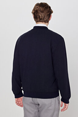 Keten Regular Fit Normal Kesim Cepli Bomber Ceket - Navy-L2610125410 (görsel 5)