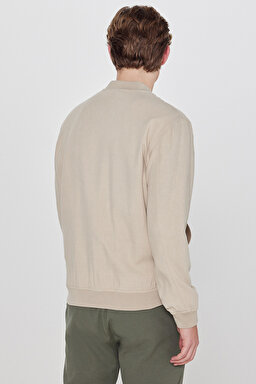 Keten Regular Fit Normal Kesim Cepli Bomber Ceket - Beige-L2610125614 (görsel 5)