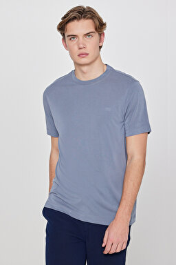 Yumuşak Dokulu Regular Fit Normal Kesim Bisiklet Yaka Premium Tişört - Gray-L2610126035 (görsel 2)