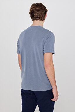 Yumuşak Dokulu Regular Fit Normal Kesim Bisiklet Yaka Premium Tişört - Gray-L2610126035 (görsel 5)