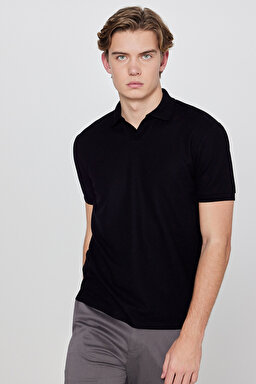 Regular Fit Normal Kesim Polo Yaka Tişört - Black-L2610159001
