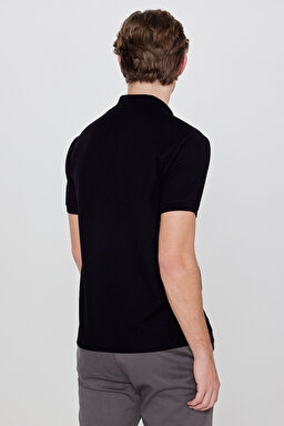 Regular Fit Normal Kesim Polo Yaka Tişört - Black-L2610159001 (görsel 5)