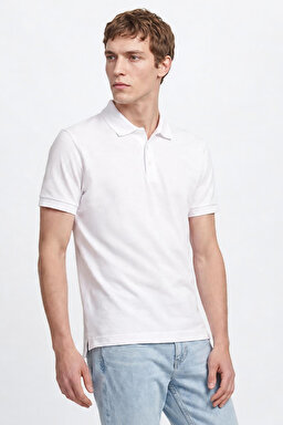 Pamuklu Regular Fit Normal Kesim Polo Yaka Tişört - White-L2610160100 (görsel 2)