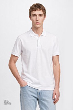 Pamuklu Regular Fit Normal Kesim Polo Yaka Tişört - White-L2610160100