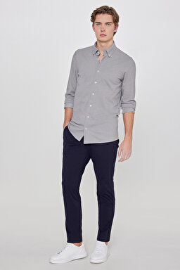 Slim Fit Dar Kesim Normal Bel Cepli Esnek Chino Pantolon - Navy-L2610164410