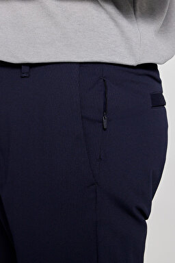 Slim Fit Dar Kesim Normal Bel Cepli Esnek Chino Pantolon - Navy-L2610164410 (görsel 6)