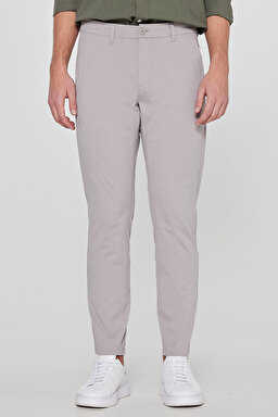 Slim Fit Dar Kesim Normal Bel Cepli Esnek Chino Pantolon - Beige-L2610164614 (görsel 3)