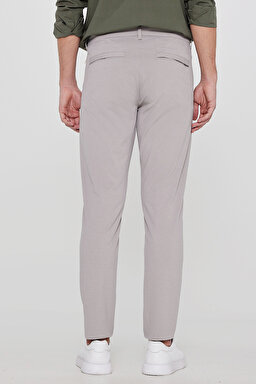 Slim Fit Dar Kesim Normal Bel Cepli Esnek Chino Pantolon - Beige-L2610164614 (görsel 4)