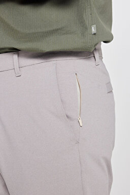 Slim Fit Dar Kesim Normal Bel Cepli Esnek Chino Pantolon - Beige-L2610164614 (görsel 6)