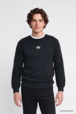 Pamuklu Regular Fit Normal Kesim Bisiklet Yaka Sweatshirt - Black-L2620075001