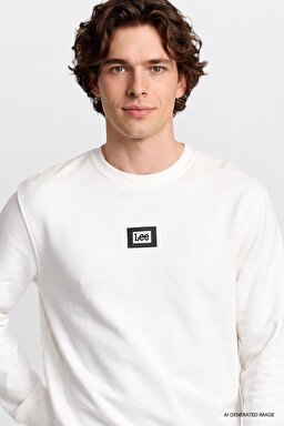 Pamuklu Regular Fit Normal Kesim Bisiklet Yaka Sweatshirt - Off White-L2620075102
