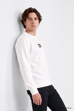 Pamuklu Regular Fit Normal Kesim Bisiklet Yaka Sweatshirt - Off White-L2620075102 (görsel 3)