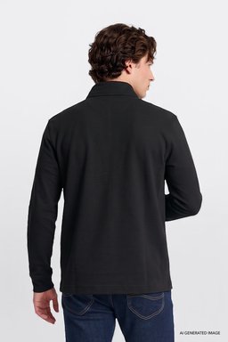 Pamuklu Regular Fit Normal Kesim Bisiklet Yaka Logo Detaylı Sweatshirt - Anthracita-L2620159003 (görsel 5)