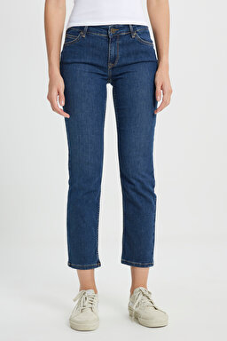 Marion Straight Fit Normal Bel Düz Paça Jean Kot Pantolon - Dark Worn-L301CGPP (görsel 3)