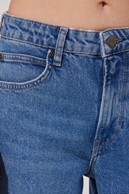 Carol Straight Fit Düz Kesim Yüksek Bel Esnek Jean Kot Pantolon - Mid Wash-L30UHGC05 (görsel 4)