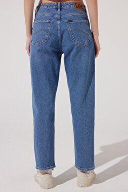 Carol Straight Fit Düz Kesim Yüksek Bel Esnek Jean Kot Pantolon - Mid Wash-L30UHGC05 (görsel 6)