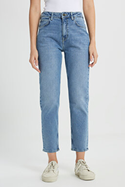 Carol Regular Fit Normal Kesim Yüksek Bel Açık Mavi Esnek Jean Kot Pantolon - Chance Of Rain-L30UHGD63 (görsel 3)