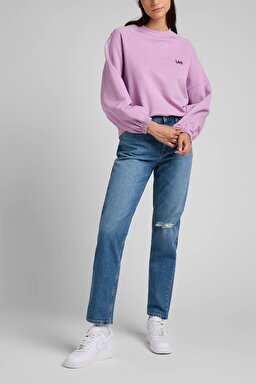 Carol Cropped Straight Fit Yüksek Bel Esnek Jean Kot Pantolon - Mid Trashed-L30UMWKI (görsel 2)