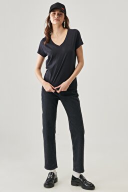 Carol Regular Straight Fit Yüksek Bel Esnek Jean Kot Pantolon - Visual Ashton-L30UORLQ (görsel 2)