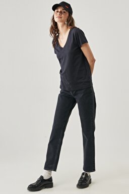 Carol Regular Straight Fit Yüksek Bel Esnek Jean Kot Pantolon - Visual Ashton-L30UORLQ (görsel 3)