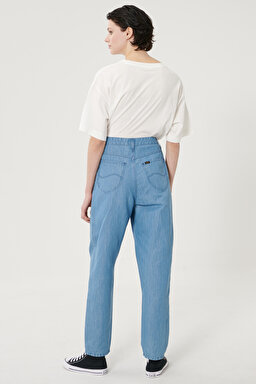 Stella Tapered Fit Denim Esnek Jean Kot Pantolon - Light Blue-L30VNBYK (görsel 4)