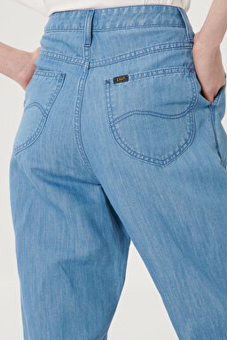 Stella Tapered Fit Denim Esnek Jean Kot Pantolon - Light Blue-L30VNBYK (görsel 5)