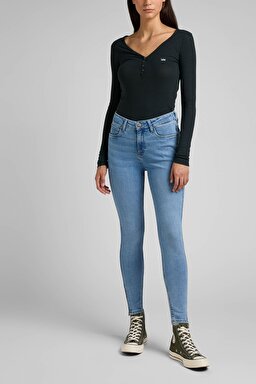 Scarlett Skinny Fit Dar Kesim Yüksek Bel Esnek Jean Kot Pantolon - Partly Cloudy-L31BERPA (görsel 2)