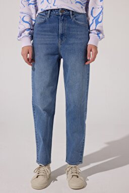 Stella Tapered Fit Çok Yüksek Bel Esnek Jean Kot Pantolon - Mid Wash-L31JHGC05