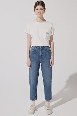 Stella Tapered Fit Çok Yüksek Bel Esnek Jean Pantolon - Dark Ruby-L31JMWDU (görsel 2)