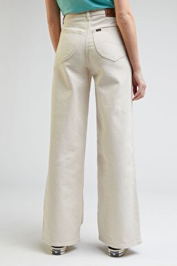 Stella A Line Fit Yüksek Bel Geniş Paça Ekru Esnek Jean Kot Pantolon - Ecru-L31SGVDN (görsel 4)