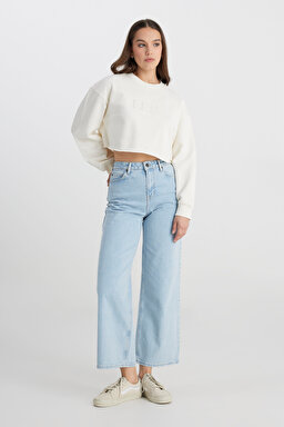 Stella A Line Fit Yüksek Bel Geniş Paça Esnek Jean Kot Pantolon - Light Alton-L31SMWJU (görsel 2)