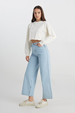 Stella A Line Fit Yüksek Bel Geniş Paça Esnek Jean Kot Pantolon - Light Alton-L31SMWJU (görsel 3)