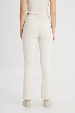 Breese Fit Dar Kesim Yüksek Bel Geniş Paça Jean Kot Pantolon - Raw-L31T20530349 (görsel 6)