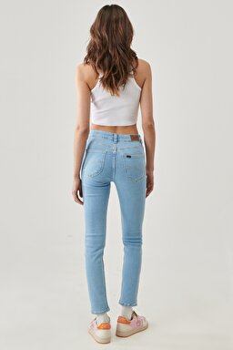 Skinny Fit Dar Kesim Yüksek Bel Esnek Jean Pantolon - Light Ruby-L32S001ZB (görsel 8)