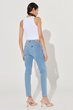 Forever Skinny Fit Dar Kesim Yüksek Bel Açık Mavi Esnek Jean Kot Pantolon - Morning Walk-L32S006B44 (görsel 6)