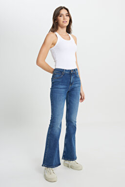 Breese Skinny Fit Dar Kesim Yüksek Bel Açık Mavi Esnek Jean Kot Pantolon - Light Blue-L32Y003404 (görsel 3)