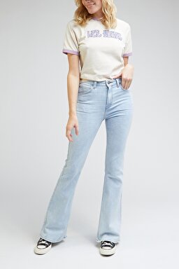 Breese Flare Fit Normal Bel Bol Paça Esnek Jean Kot Pantolon - Morning Walk-L32YGUB44 (görsel 2)