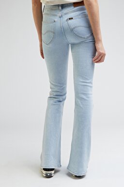 Breese Flare Fit Normal Bel Bol Paça Esnek Jean Kot Pantolon - Morning Walk-L32YGUB44 (görsel 5)